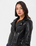 Lilly Biker Leather Jacket - image 4 of 6 in carousel